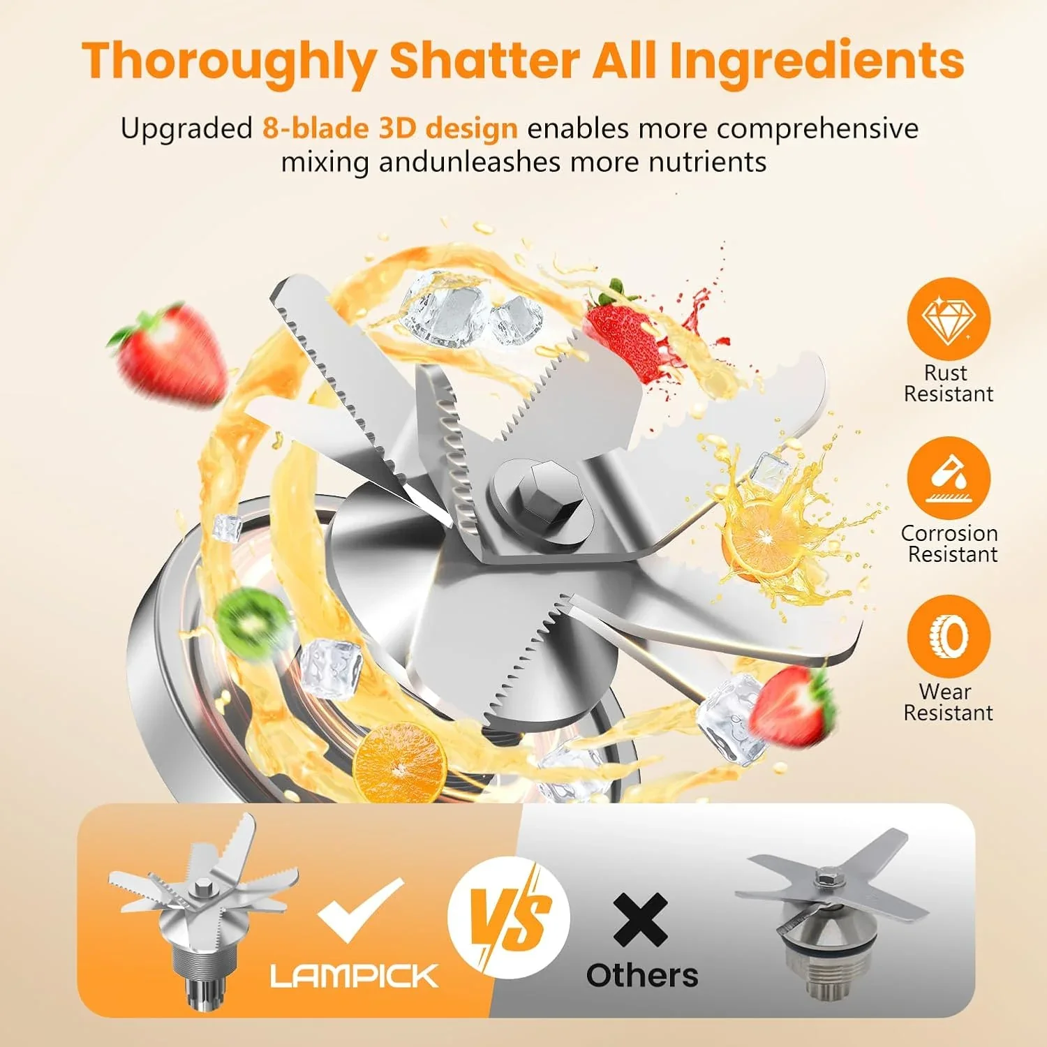 KitchenAid Blender 2000W Professional-Grade High-Speed Countertop Blender with 68oz Blending Jar