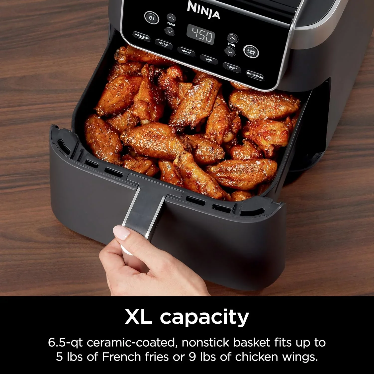 Ninja Air Fryer Pro XL 6-in-1 with 6.5 QT Capacity Max Crisp Air Fry Air Roast Bake