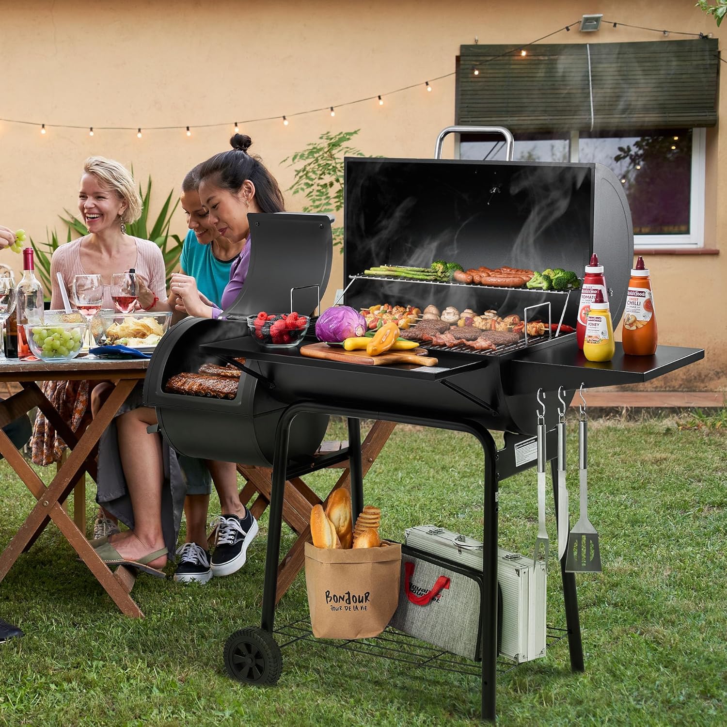 Royal Gourmet CC1830S BBQ Charcoal Grill and Offset Smoker 823 Square Inch cooking surface