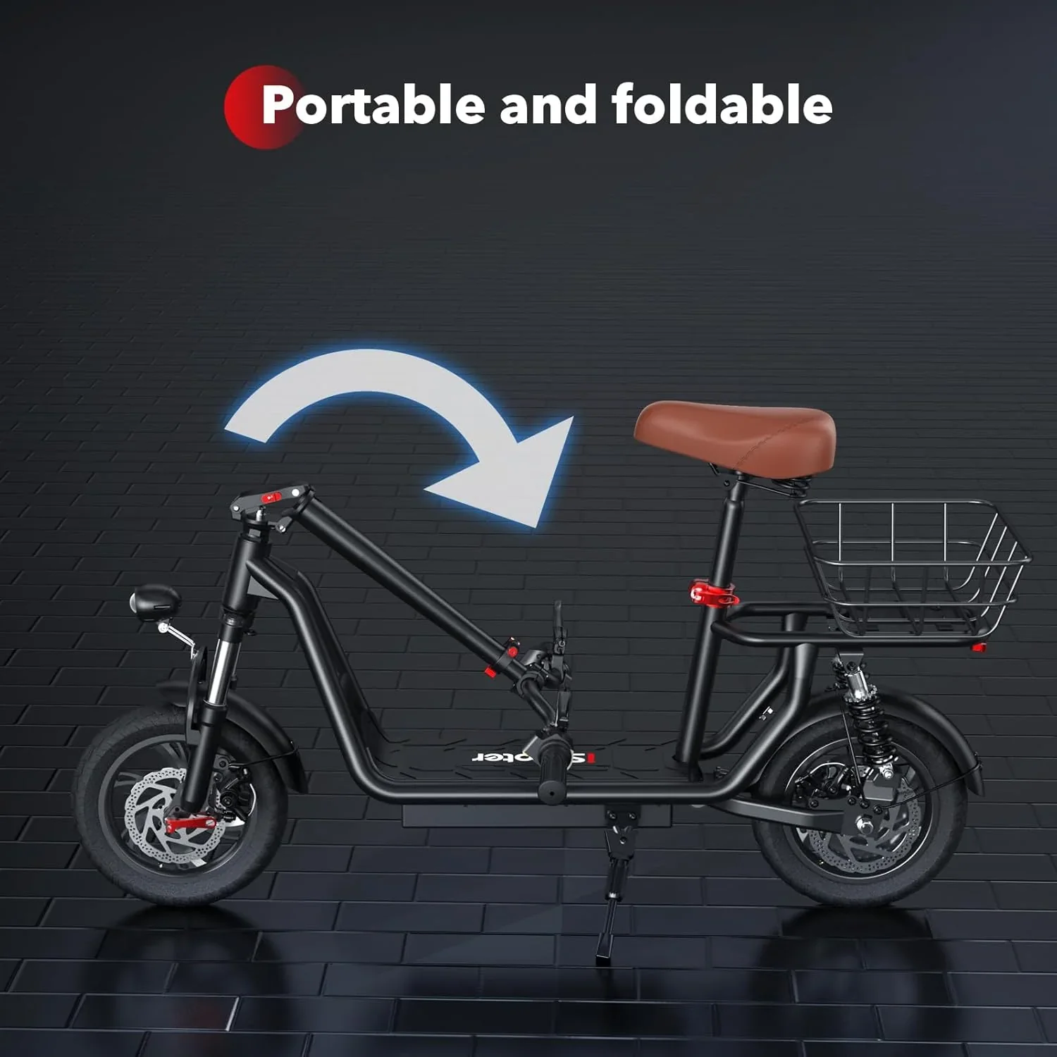 iScooter electric scooter with seat 28/19/15.6 mph top speed dual suspension scooter