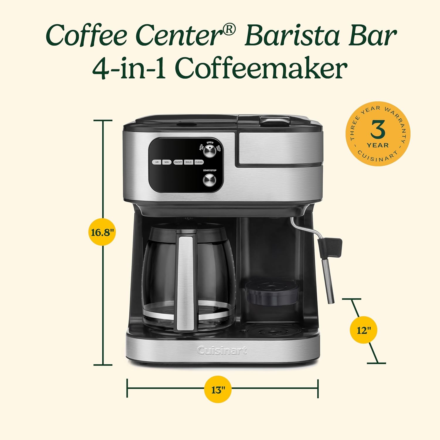 Coffeemaker 4-In-1 Coffee Center Barista Machine
