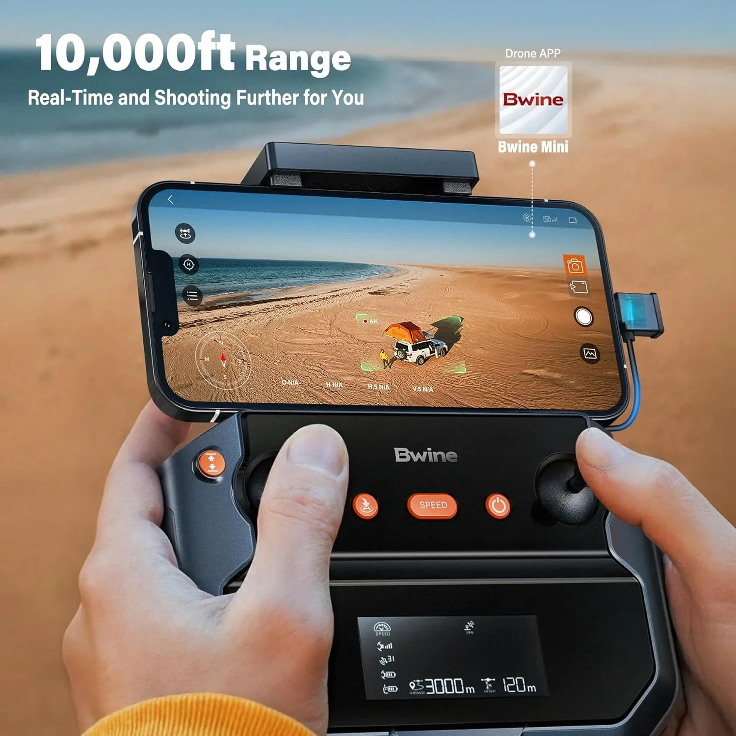 Adult-specific camera drone with 4K UHD aerial photography 3-axis gimbal 10000-foot control