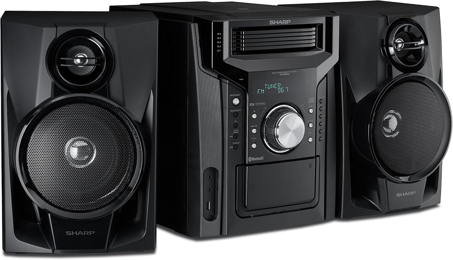 CD-BH950 240W 5-Disc Mini Shelf Speaker System with Cassette and Bluetooth