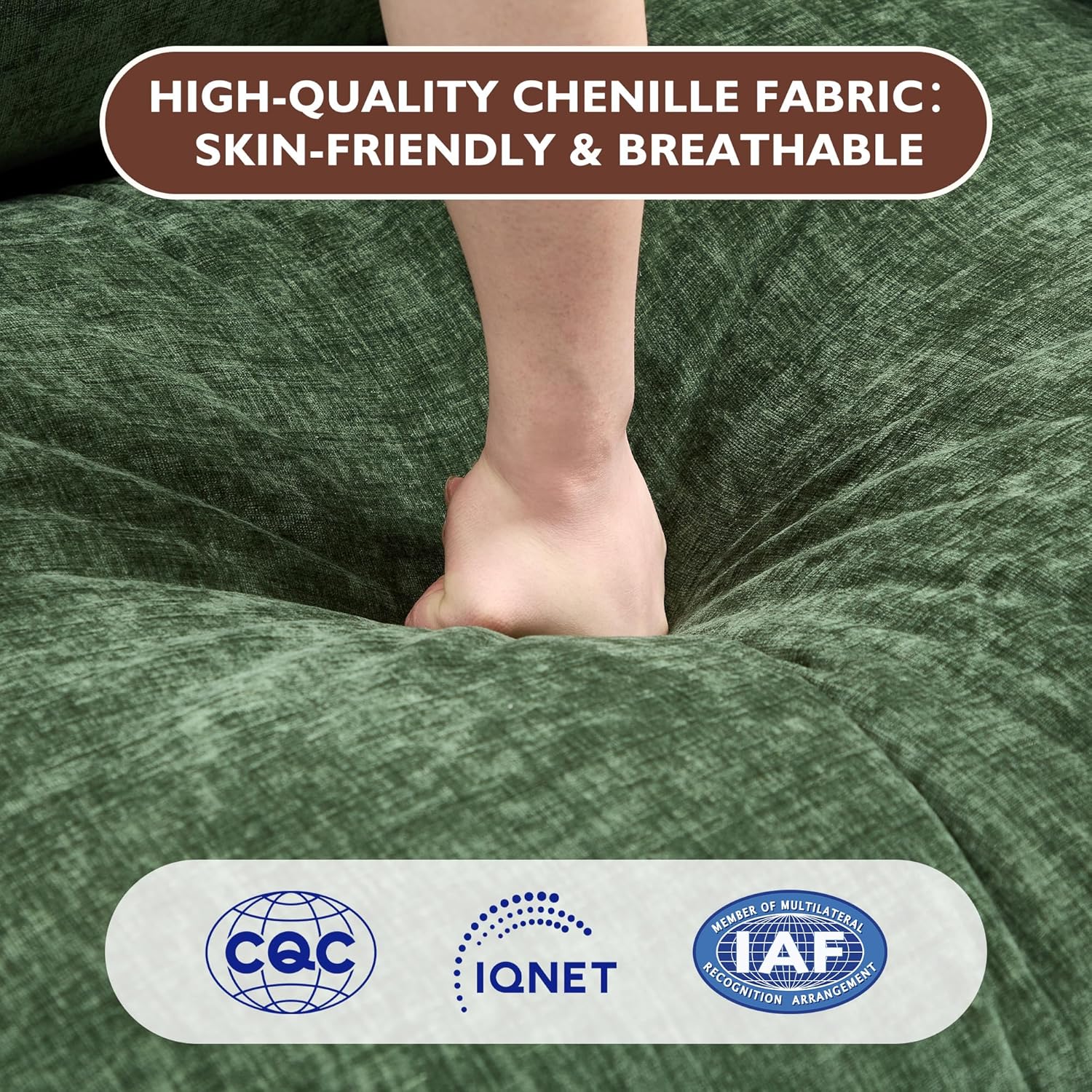 111.4 Inch L Shaped Modern Sofa Modular Cloud Sofa with Ottoman 4 Seater Chenille Deep Seat Sofa