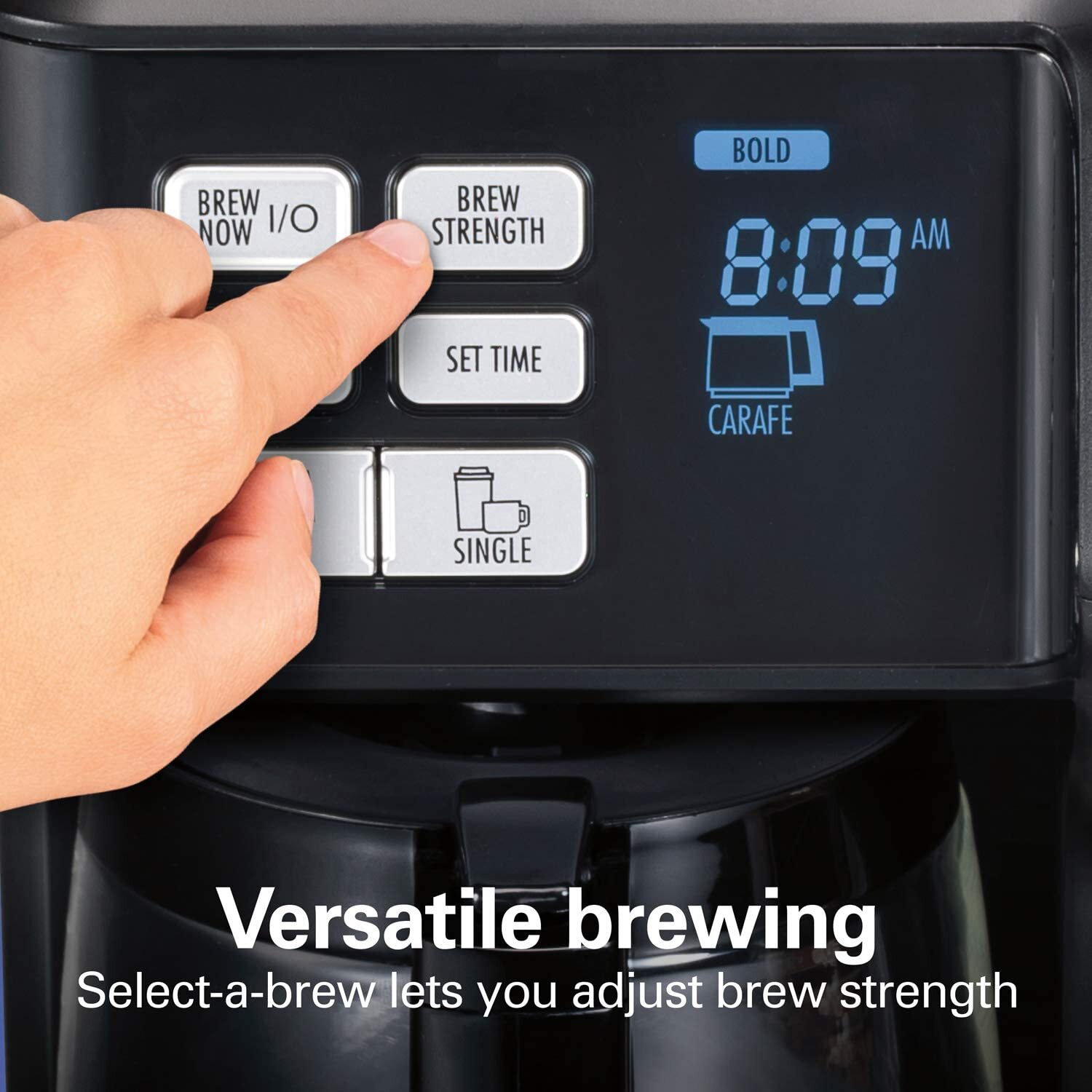 Fast Brew 3-Way Coffee Maker, Single Serve & 12-Cup Pot, Large Reservoir, Easy Programming, Black