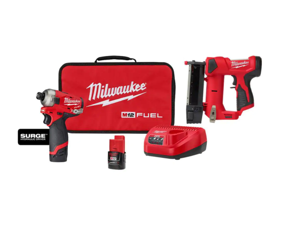 2551-22-2540-20 M12  12V Lithium-Ion Brushless Cordless SURGE 1/4 in. Hex Impact Driver and M12 23-Gauge Pin Nailer Combo Kit