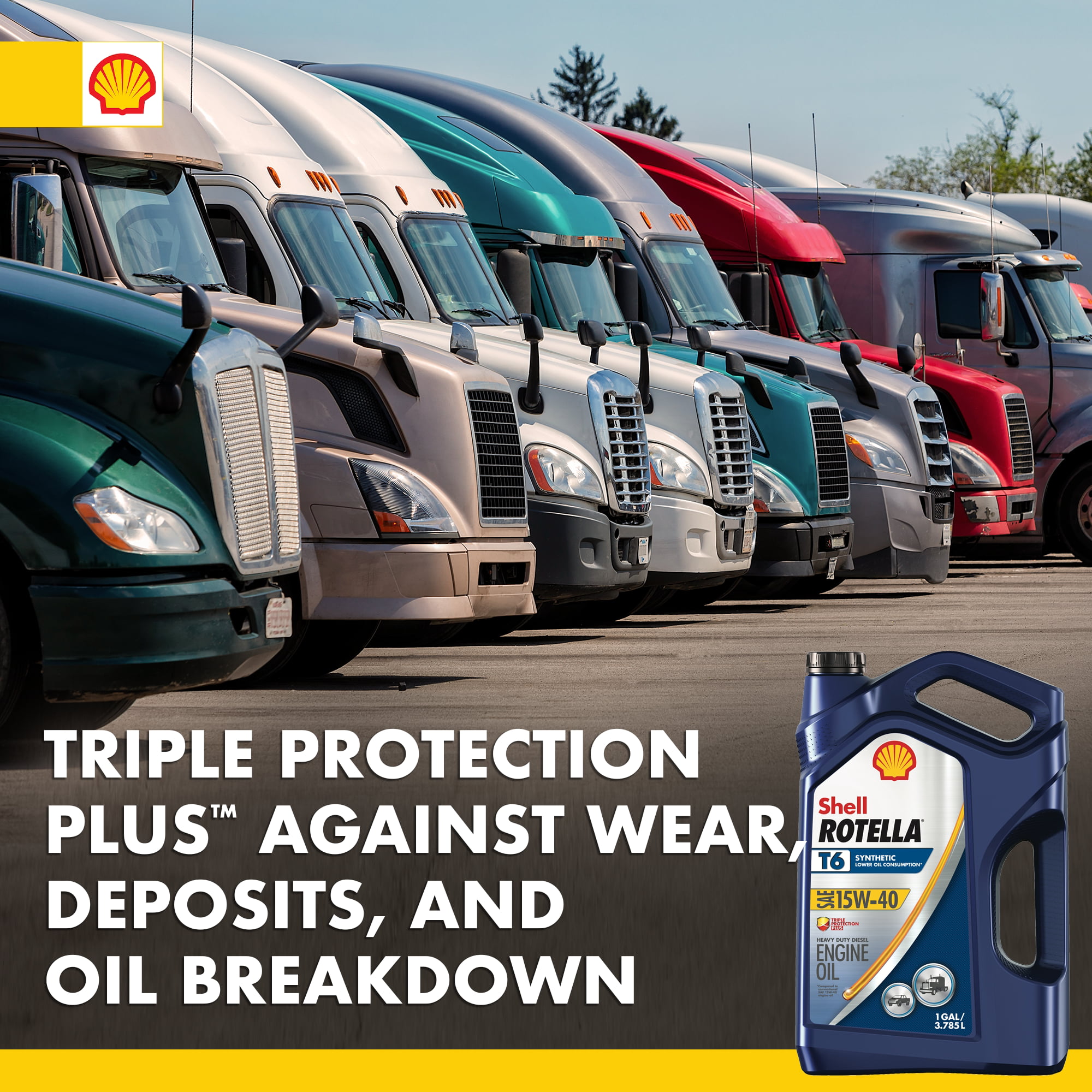 (3 pack) T6 Full Synthetic 15W-40 Diesel Engine Oil, 1 Gallon (3 Pack Case)