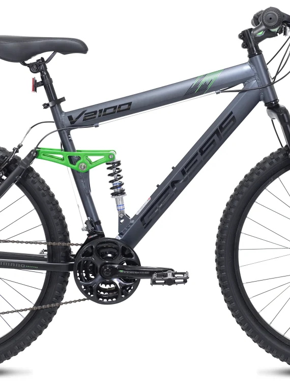 Genesis 26′′ V2100 Men’s Dual Suspension Mountain Bike, Slate Gray