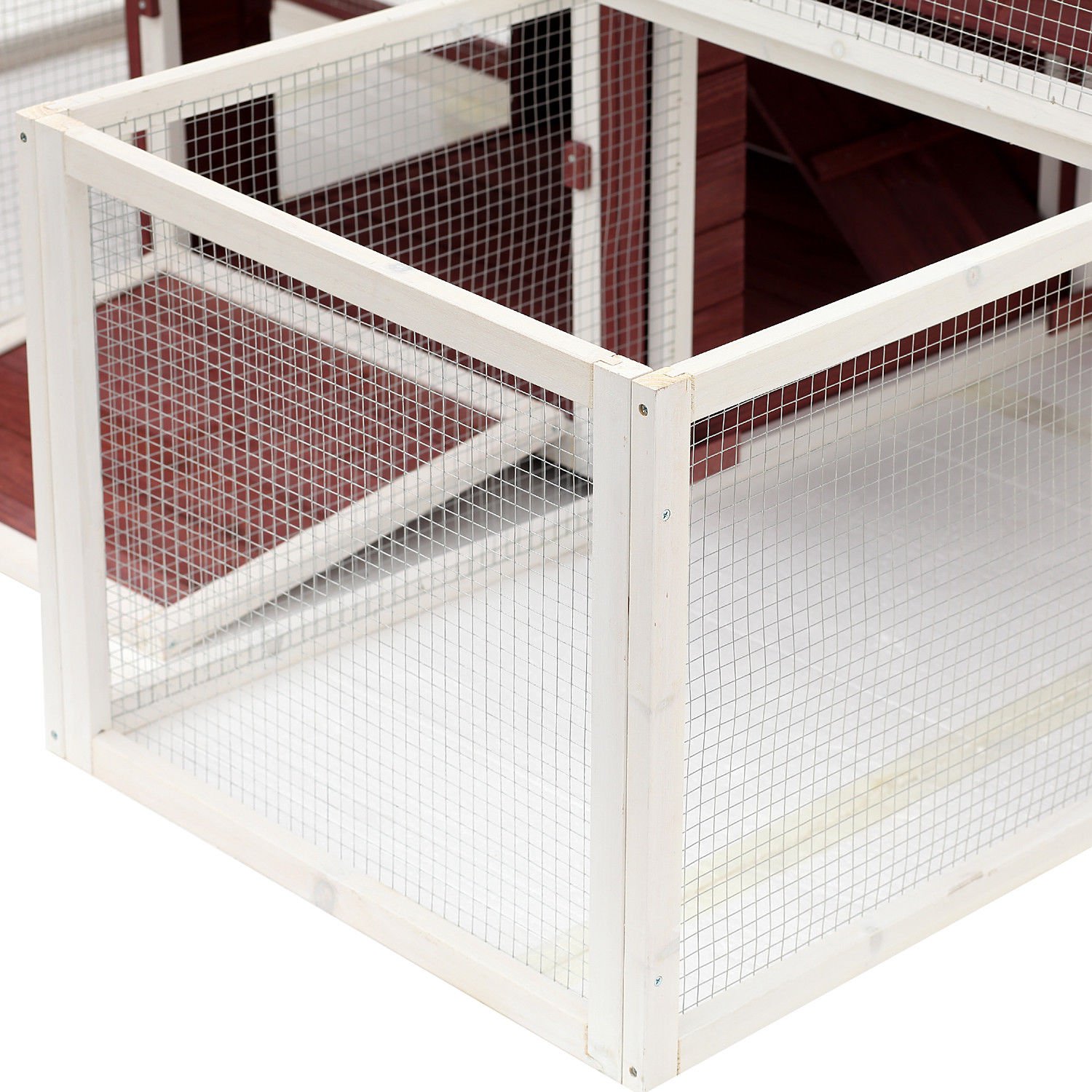 Pawhut Wooden Customizable Backyard Chicken Coop With Nesting Box and Runs, 114