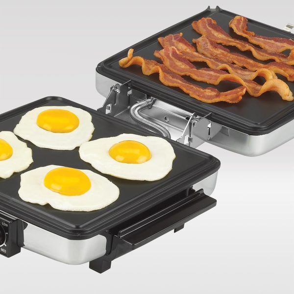3-in-1 Waffle Maker with Nonstick Reversible Plates, Stainless Steel, G48TD
