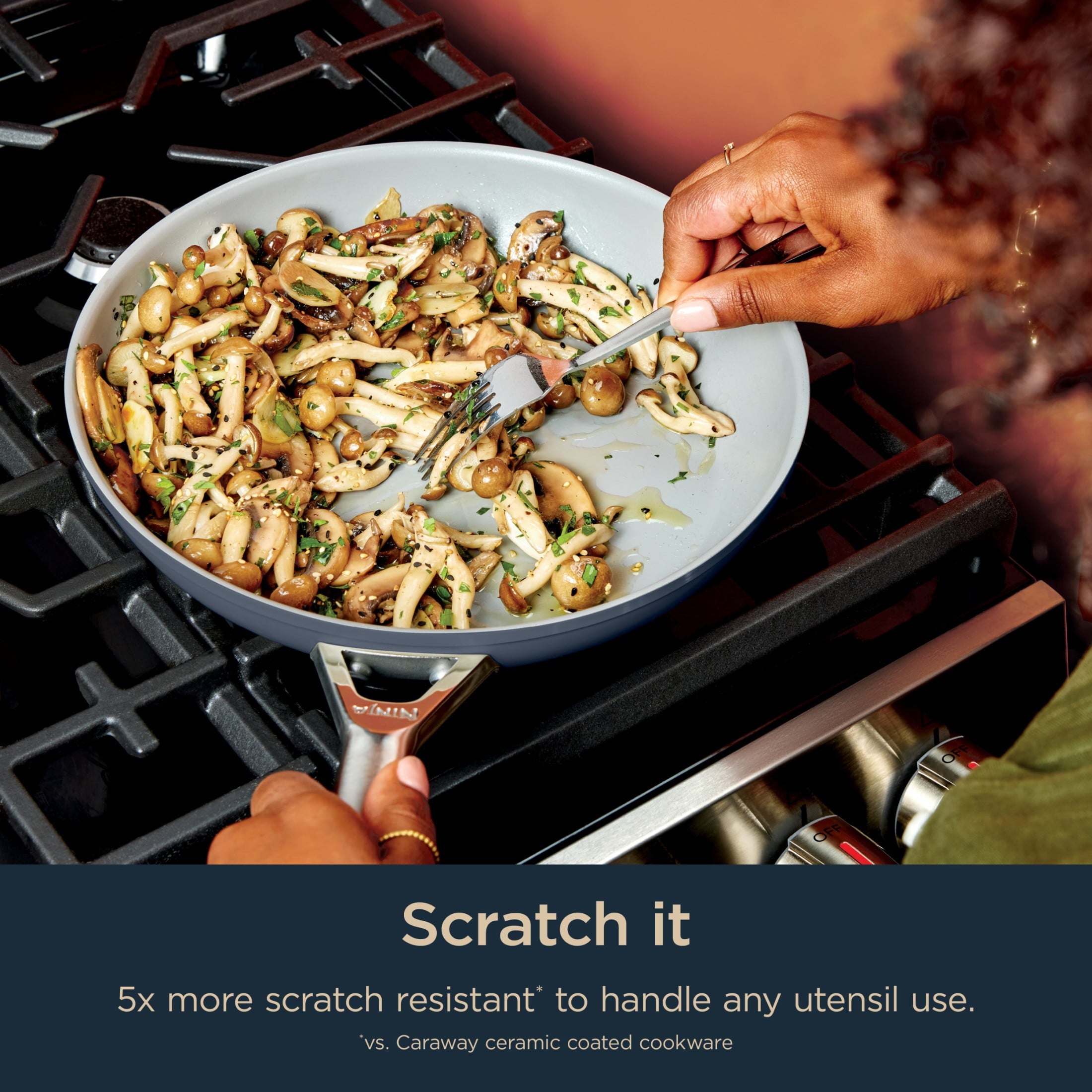 Ninja NeverStick Ceramic Pro 10-Piece Cookware Set, Blue, CW38000