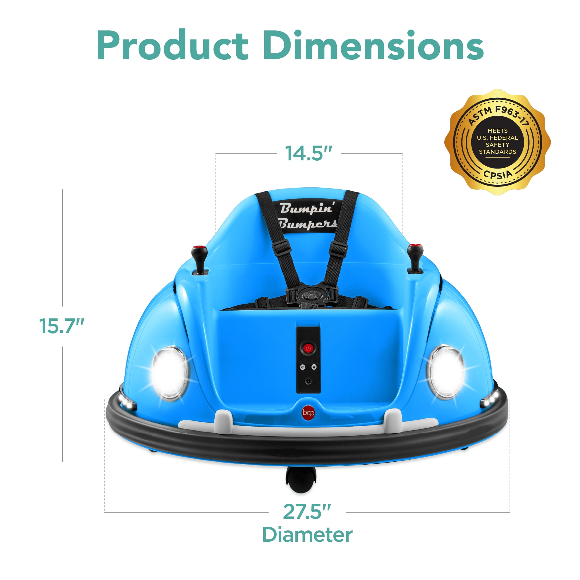 Best Choice Products 6V Kids Ride On Bumper Car Toy w/ Remote Control, Harness, Lights, 360 Degree Spin - Pink