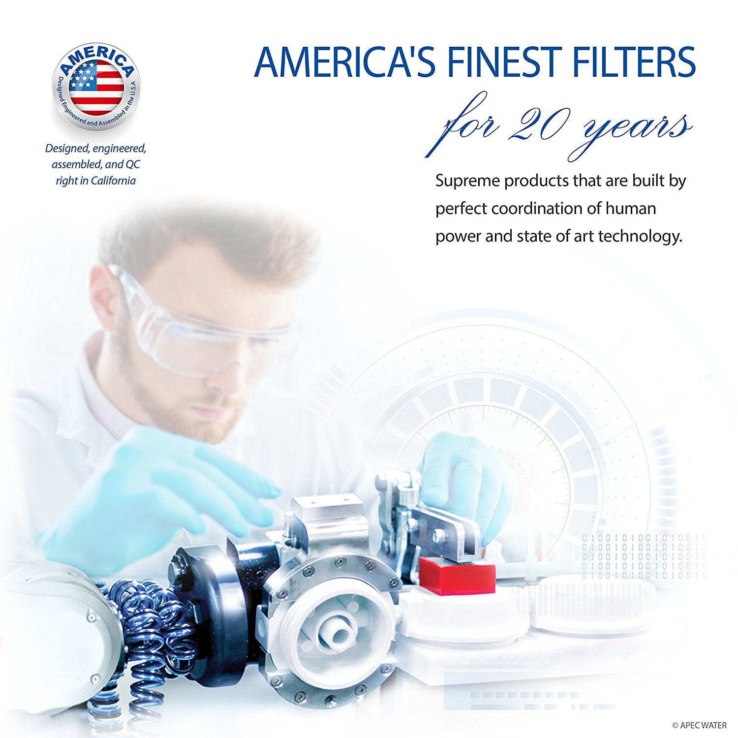 APEC ROES-50X 5-Stage Reverse Osmosis System, WQA Certified, Under Sink, High Capacity, Reduces TDS, Includes Faucet & Tubing