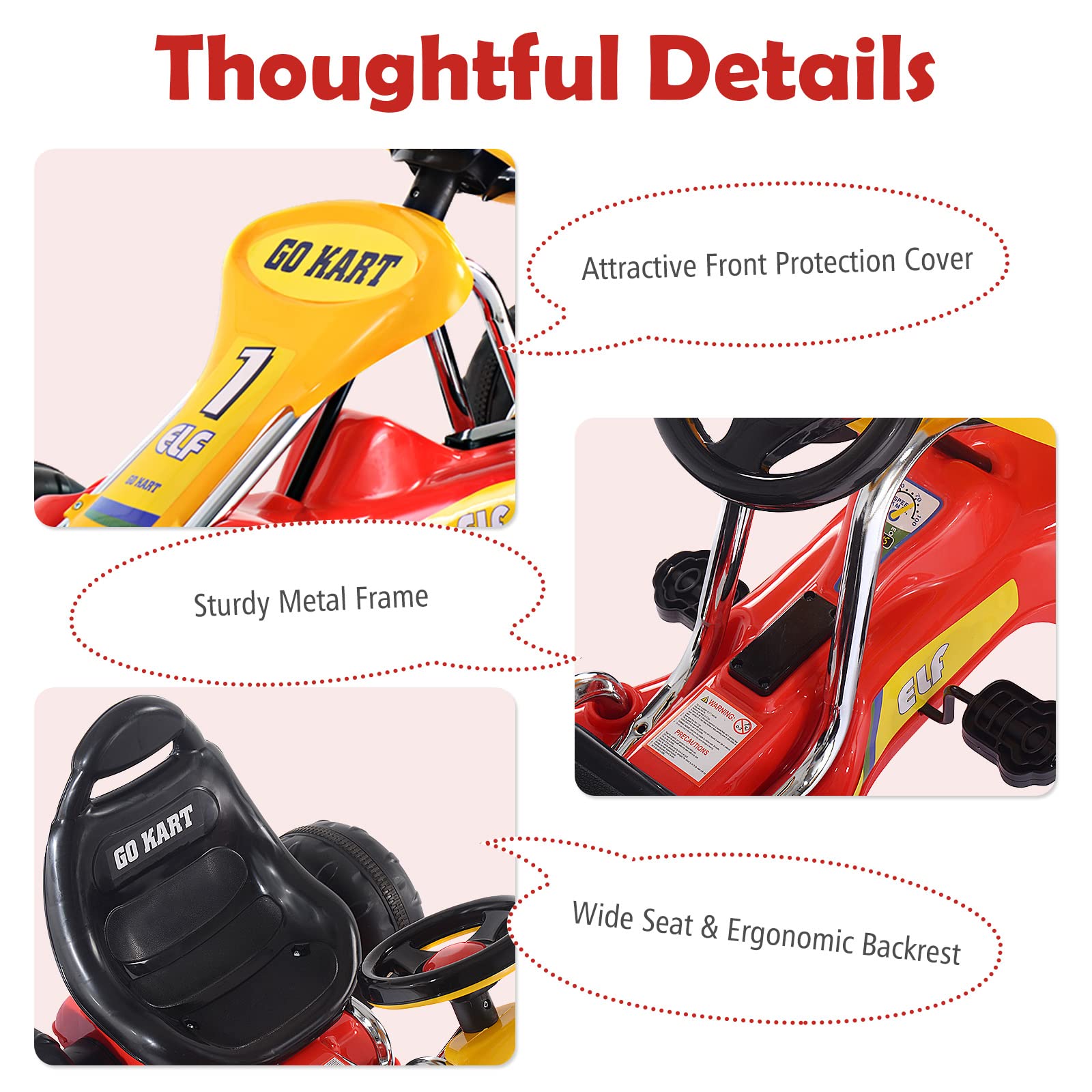 Costzon 3 Position Adjustable Steering Anti Slip