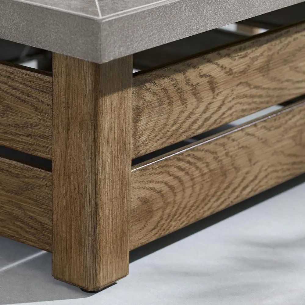 2195FPA-1-34 Stoneham 34 in. x 15.5 in. Square Steel Wood Fire Pit with Tile Top