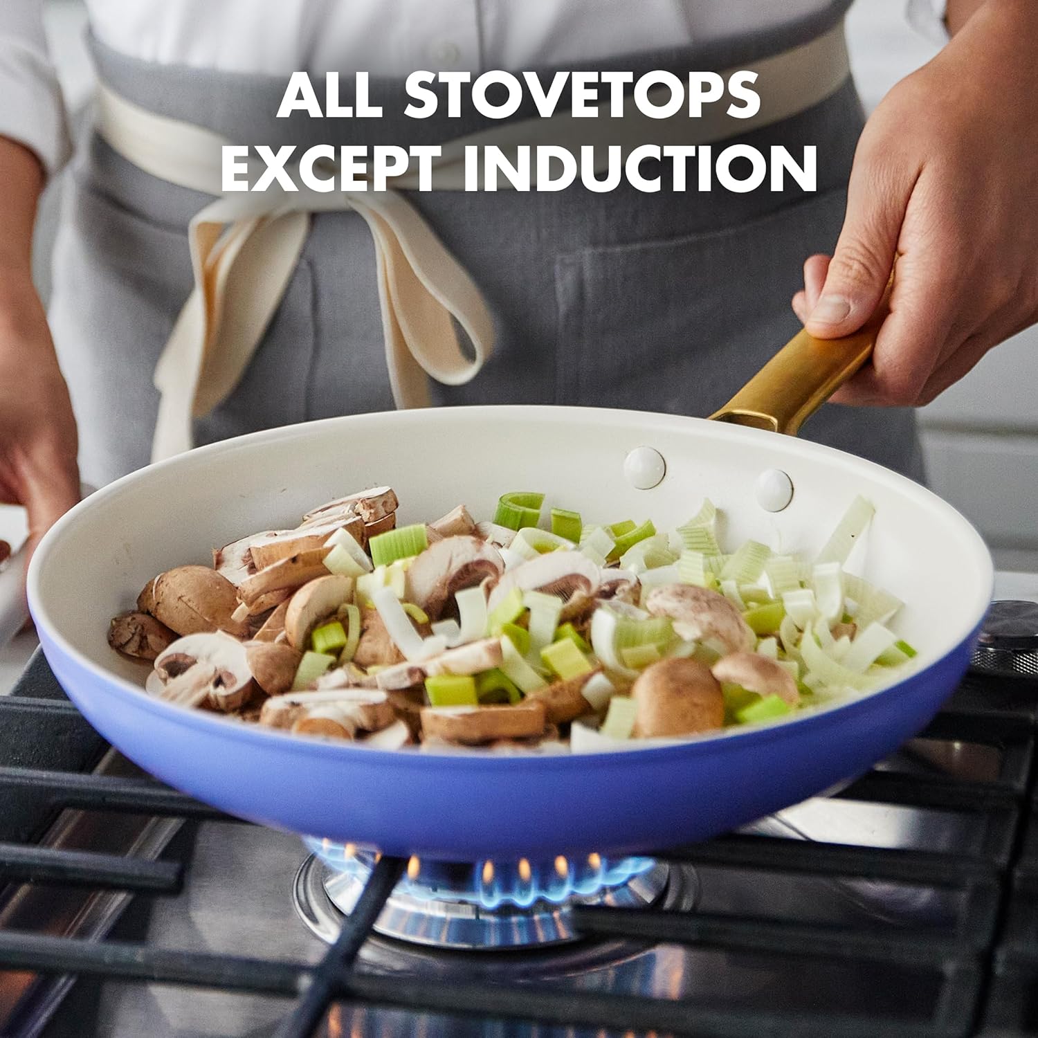 Reserve Hard Anodized Healthy Ceramic Nonstick 10 Piece Cookware Pots and Pans Set, Gold Handle, PFAS-Free, Dishwasher Safe, Oven Safe, Black