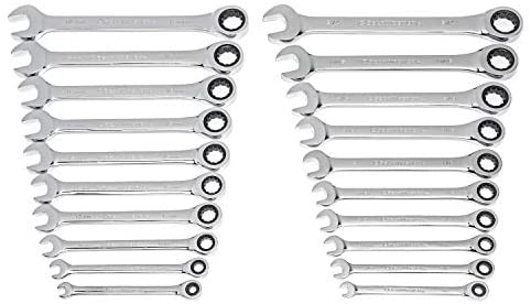 GEARWRENCH 20 Piece SAE/Metric Ratcheting Combination Wrench Set