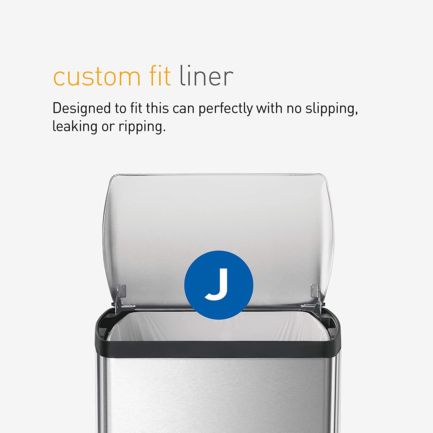 38 Liter / 10 Gallon Rectangular Kitchen Step Trash Can, Brushed Stainless Steel