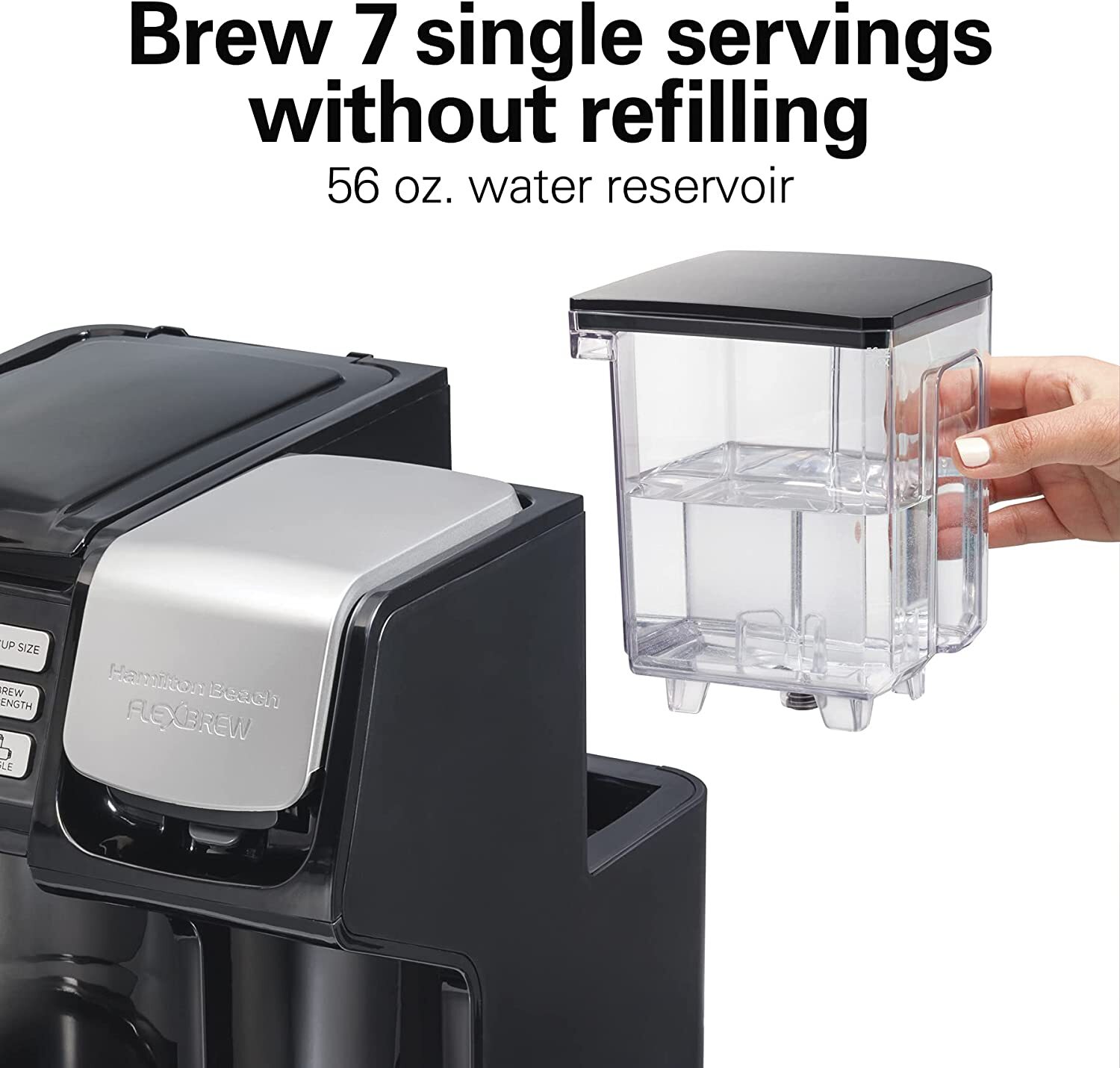 Fast Brew 3-Way Coffee Maker, Single Serve & 12-Cup Pot, Large Reservoir, Easy Programming, Black
