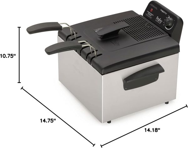 05466 Stainless Steel Dual Basket Pro Fry Immersion Element Deep Fryer