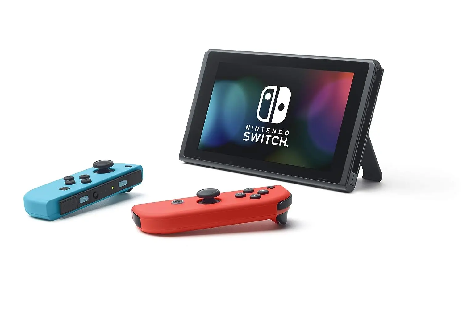 Nintendo Switch with Neon Blue and Neon Red Joy?Con
