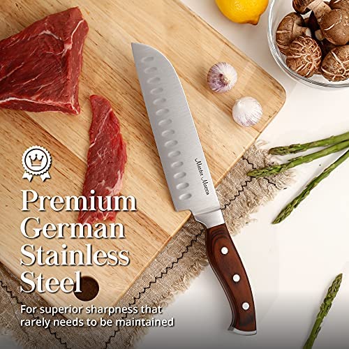 19-Piece Premium Kitchen Knife Set With Wooden Block | Master Maison German Stainless Steel Cutlery With Knife Sharpener & 8 Steak Knives