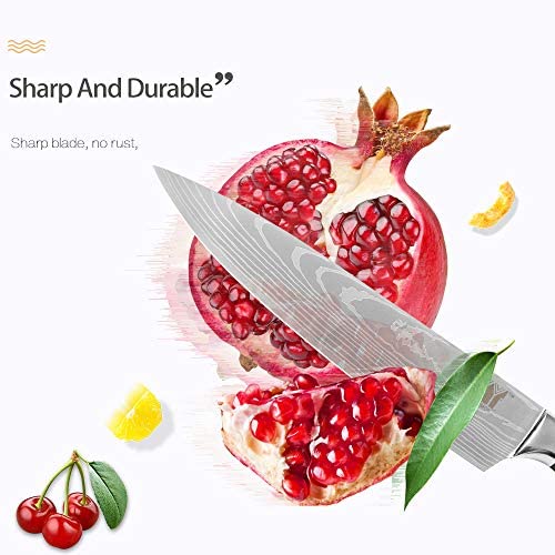 XYJ Stainless Steel Kitchen Knives Set 8 Piece Chef Knife Set with Carry Case Bag & Sheath Well Balance Ergonomic Handle