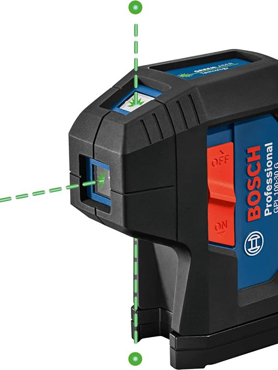 GPL100-30G 125ft Green 3-Point Self-Leveling Laser with VisiMax Technology and Integrated 360° MultiPurpose Mount