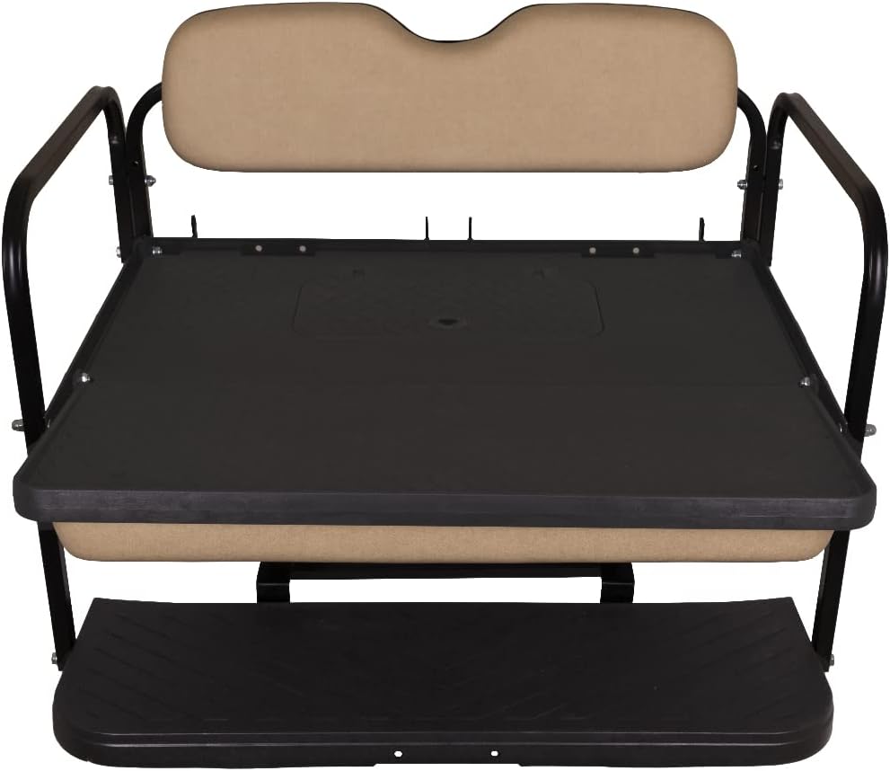 MACH3 Club Car Precedent/Tempo/Onward Golf Cart Rear Seat Kit with Steel Frame | Compatible with 2004-Up Models (Buff)