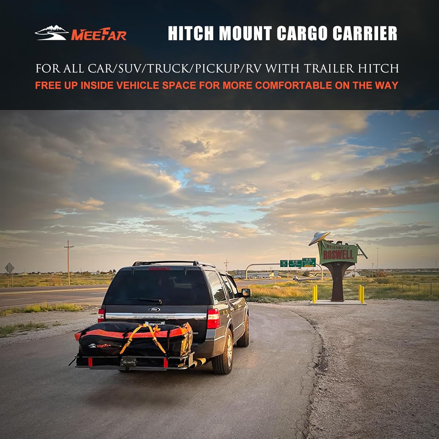 Folding hitch mounted cargo basket 60