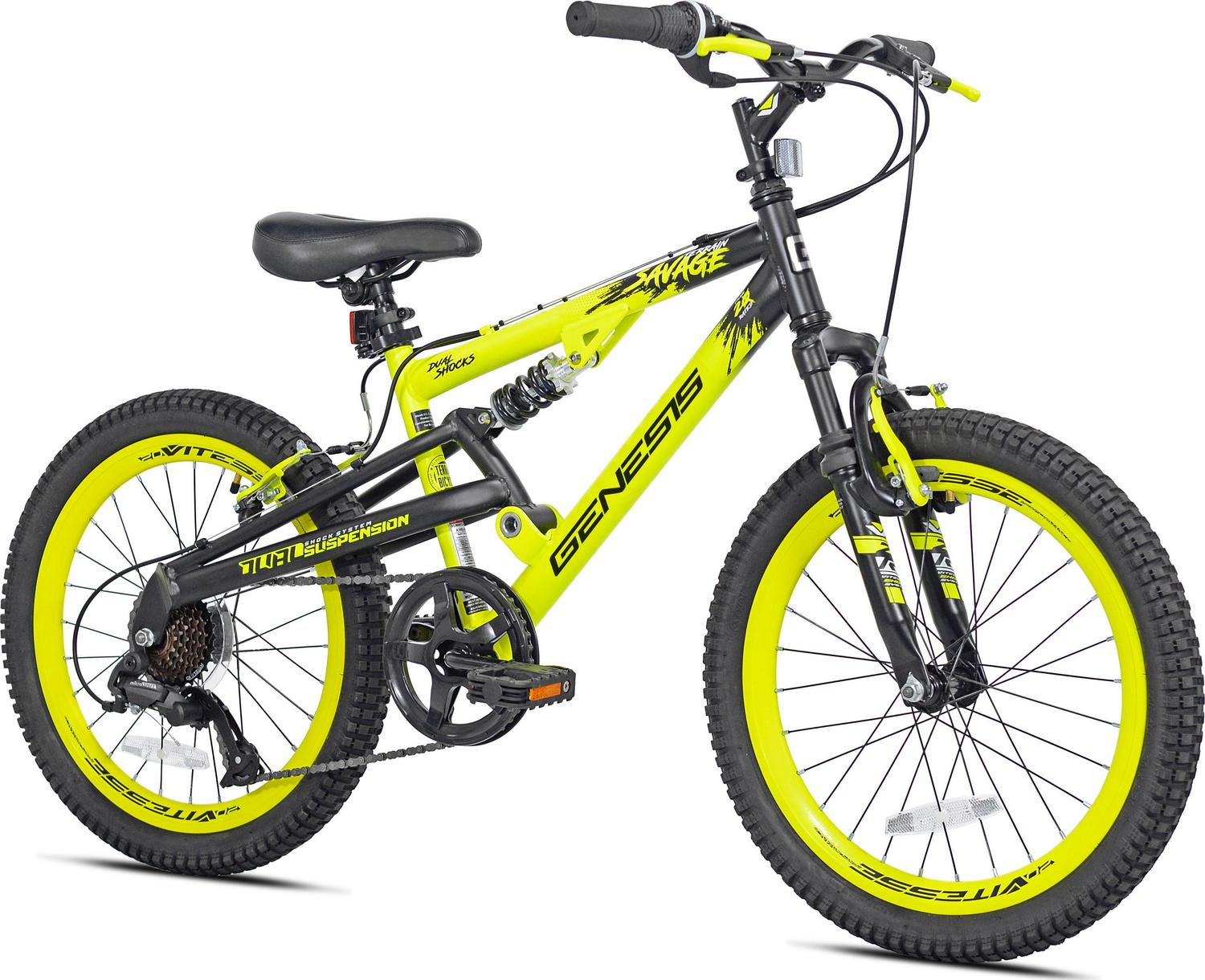 Genesis 20 Savage Boy’s Mountain Bike, Yellow/Black