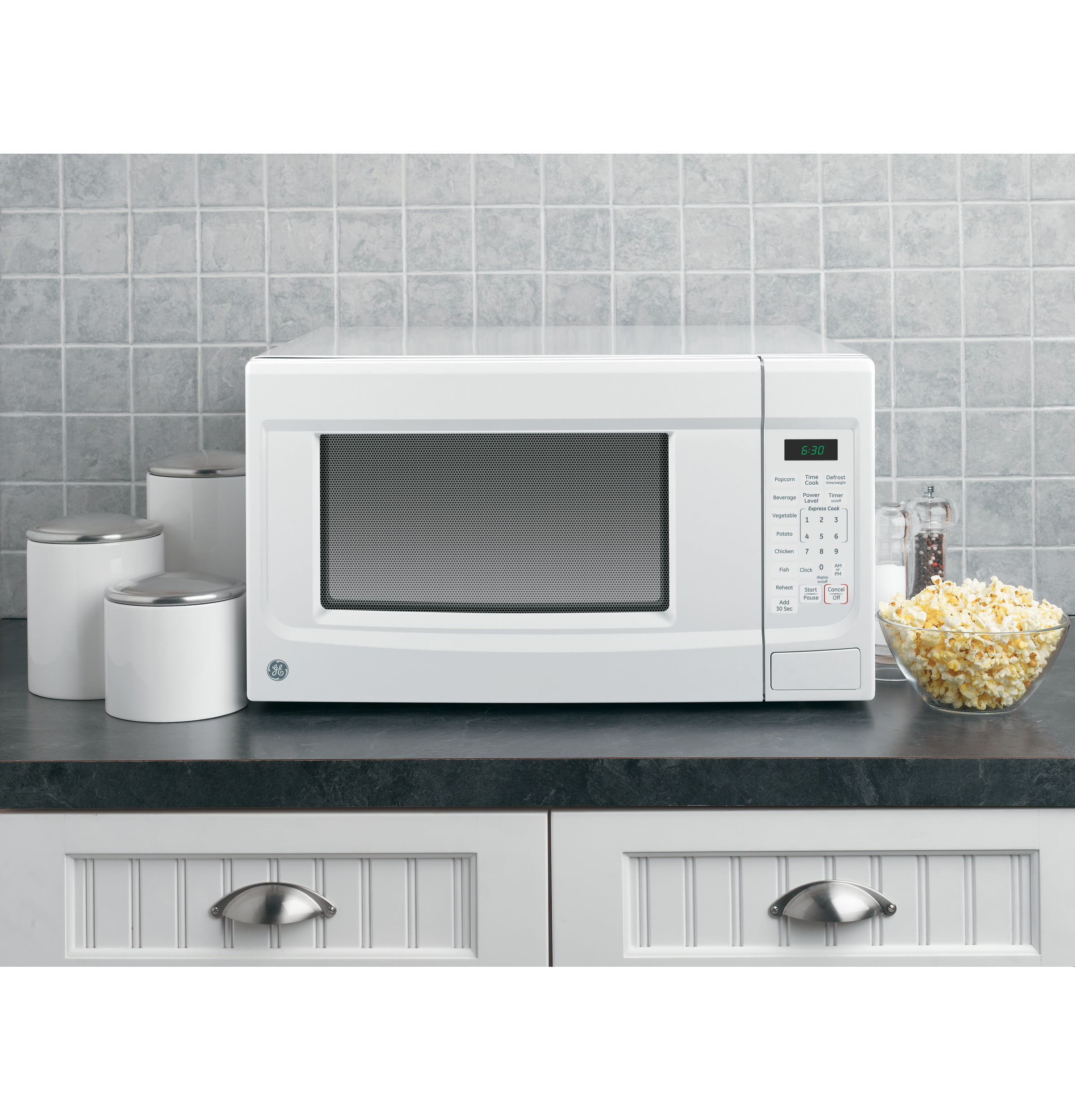 1.4 Cubic Foot Capacity Countertop Microwave Oven, White, JES1460DSWW