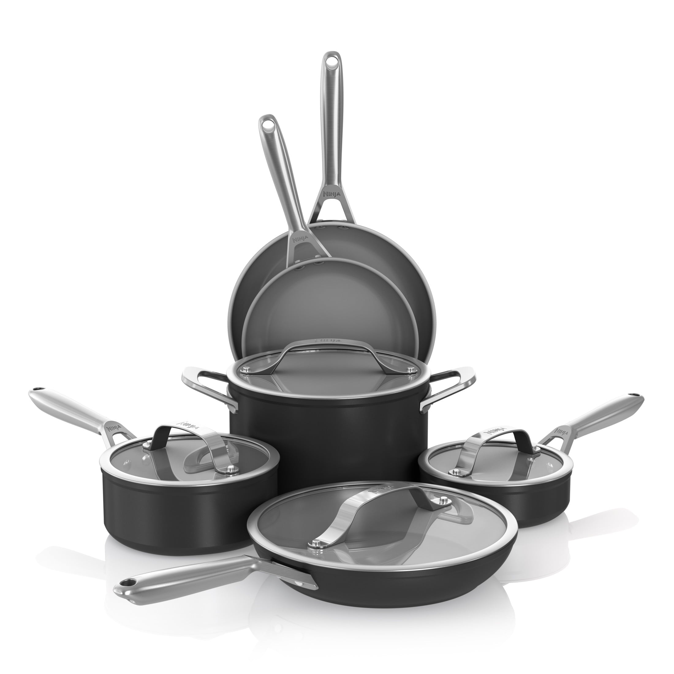 Ninja NeverStick Ceramic Pro 10-Piece Cookware Set, Blue, CW38000
