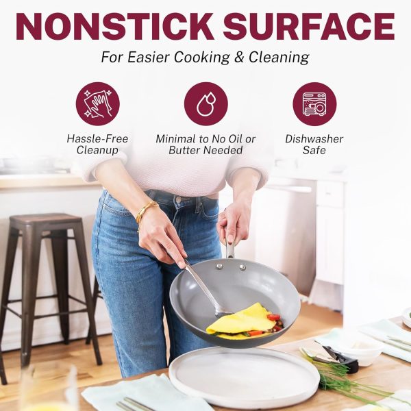 13 Pc Ceramic Pots and Pans Set Non Stick Cookware Set, Kitchen Cookware Sets, Pot and Pan Set, Hard Anodized Ceramic Cookware Set, Nonstick Cookware Set, Dishwasher Safe