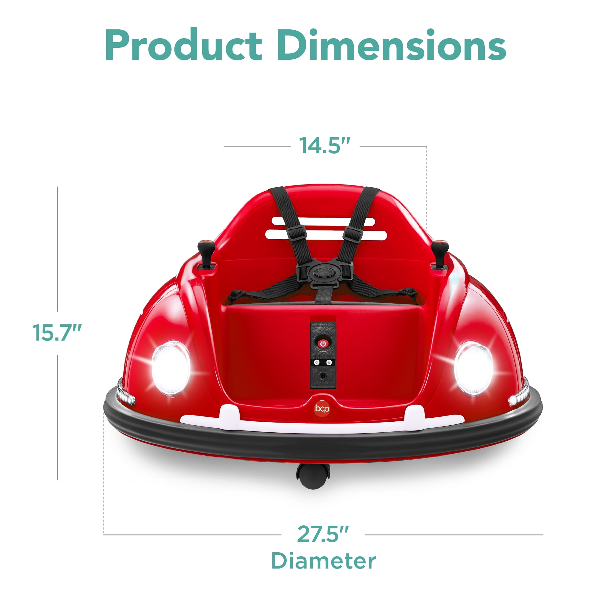 Best Choice Products 6V Kids Ride On Bumper Car Toy w/ Remote Control, Harness, Lights, 360 Degree Spin - Pink