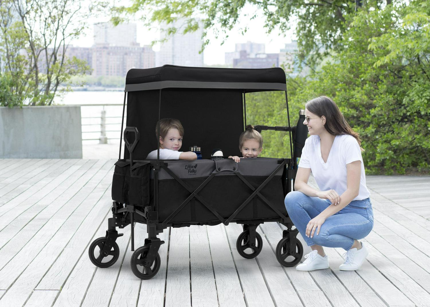 Little Folks by Delta Children City Wagon Cruiser Stroller, Black