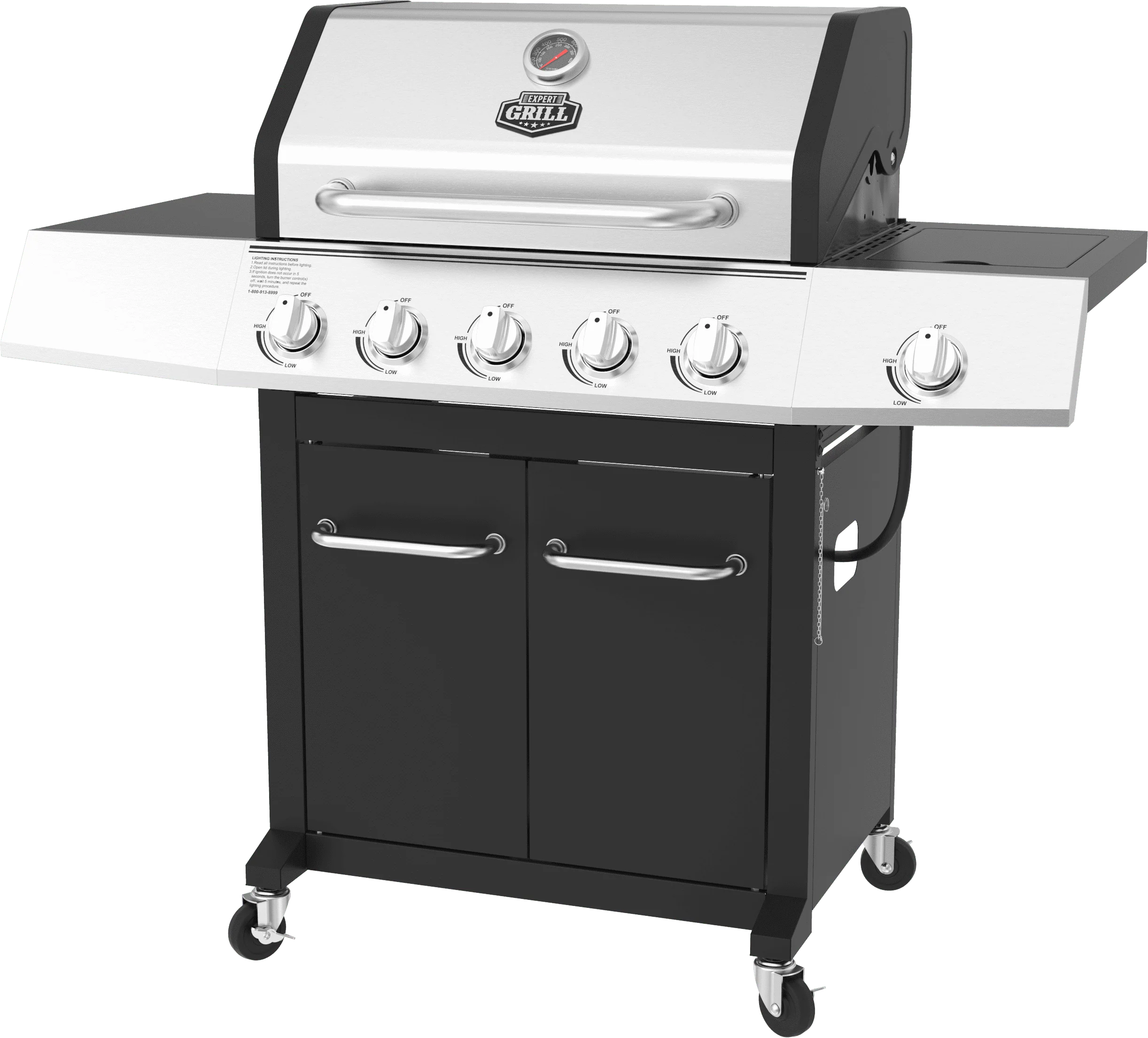 Expert Grill 5 Burner Propane Gas Grill with Side Burner