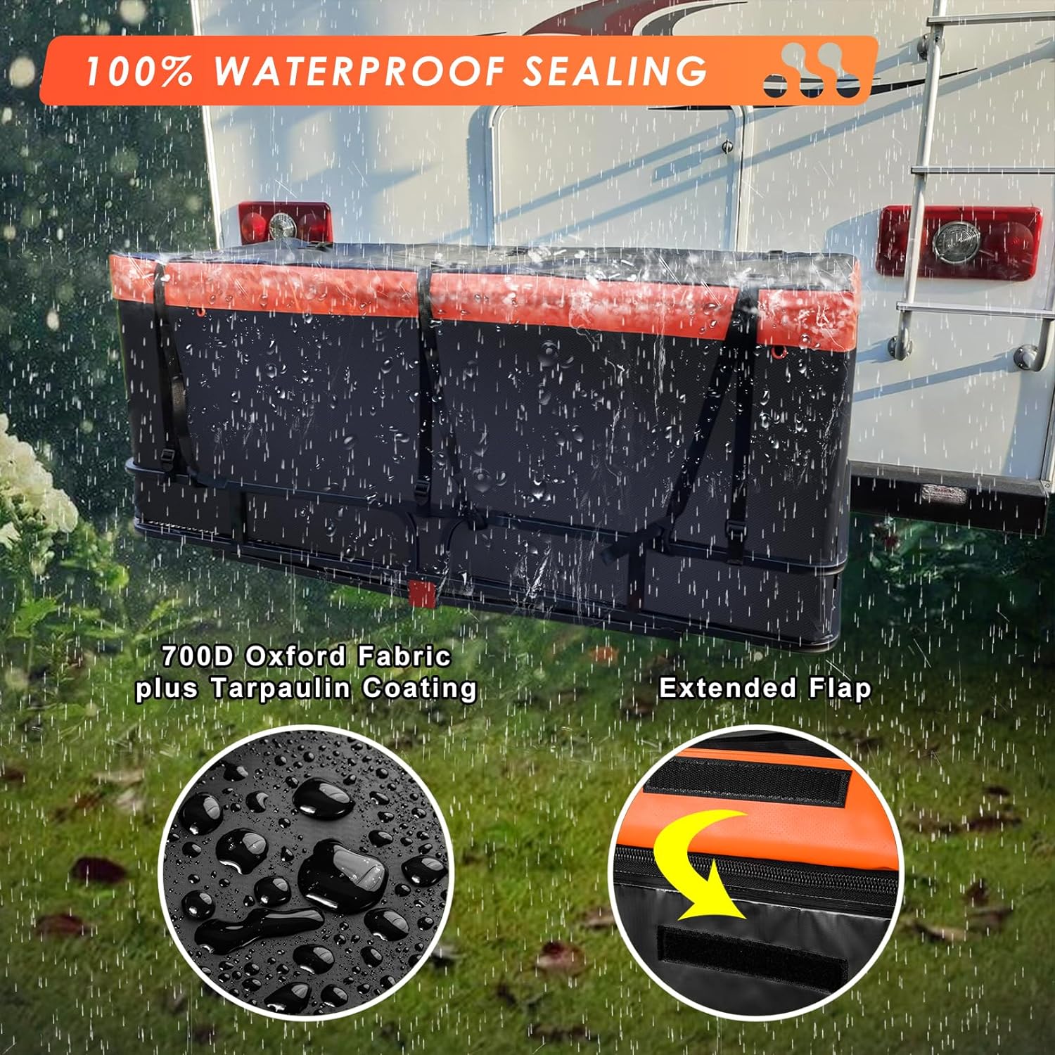 Folding hitch mounted cargo basket 60