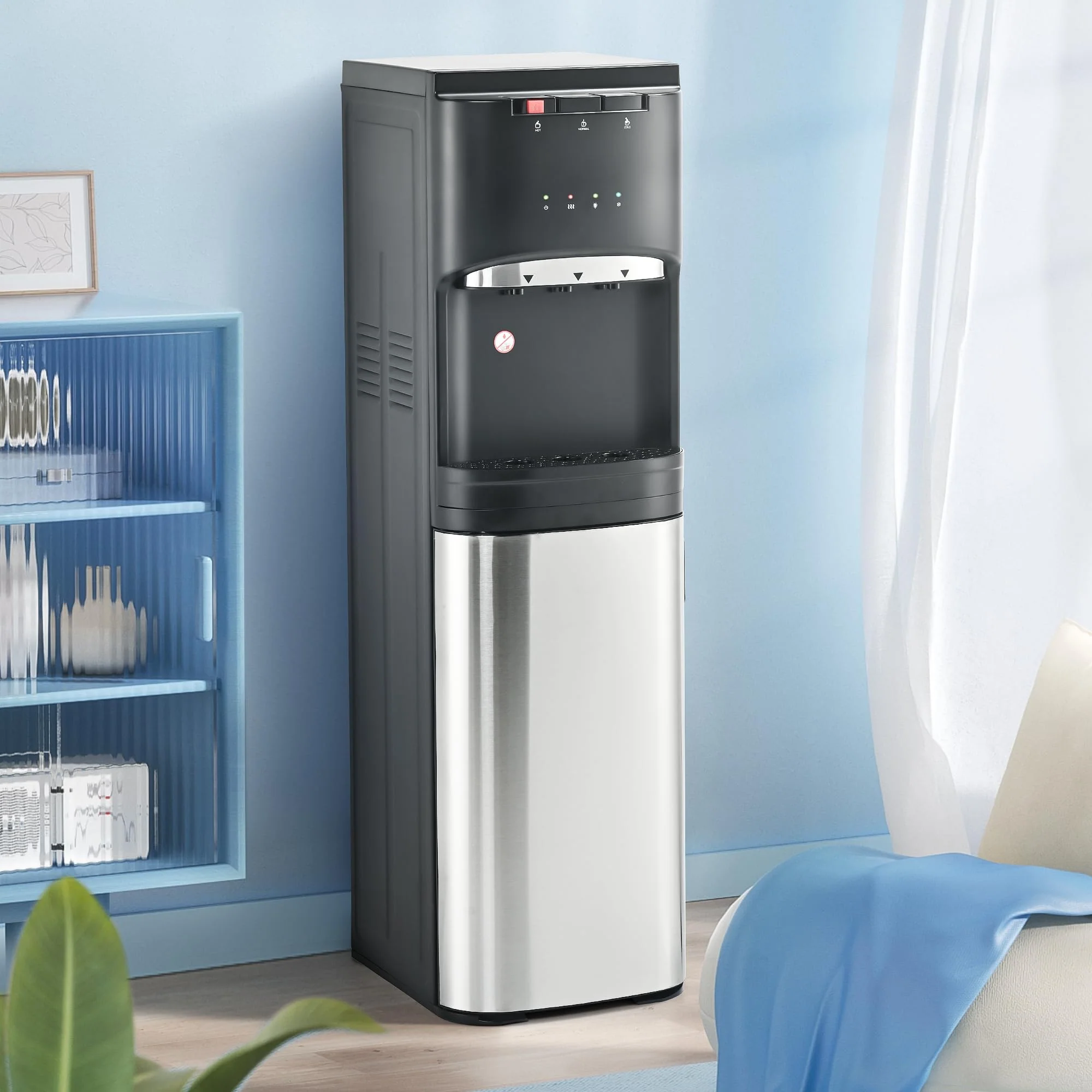EUHOMY Self Cleaning Bottom Loading Water Cooler Dispenser, with UV Lights Stainless Steel