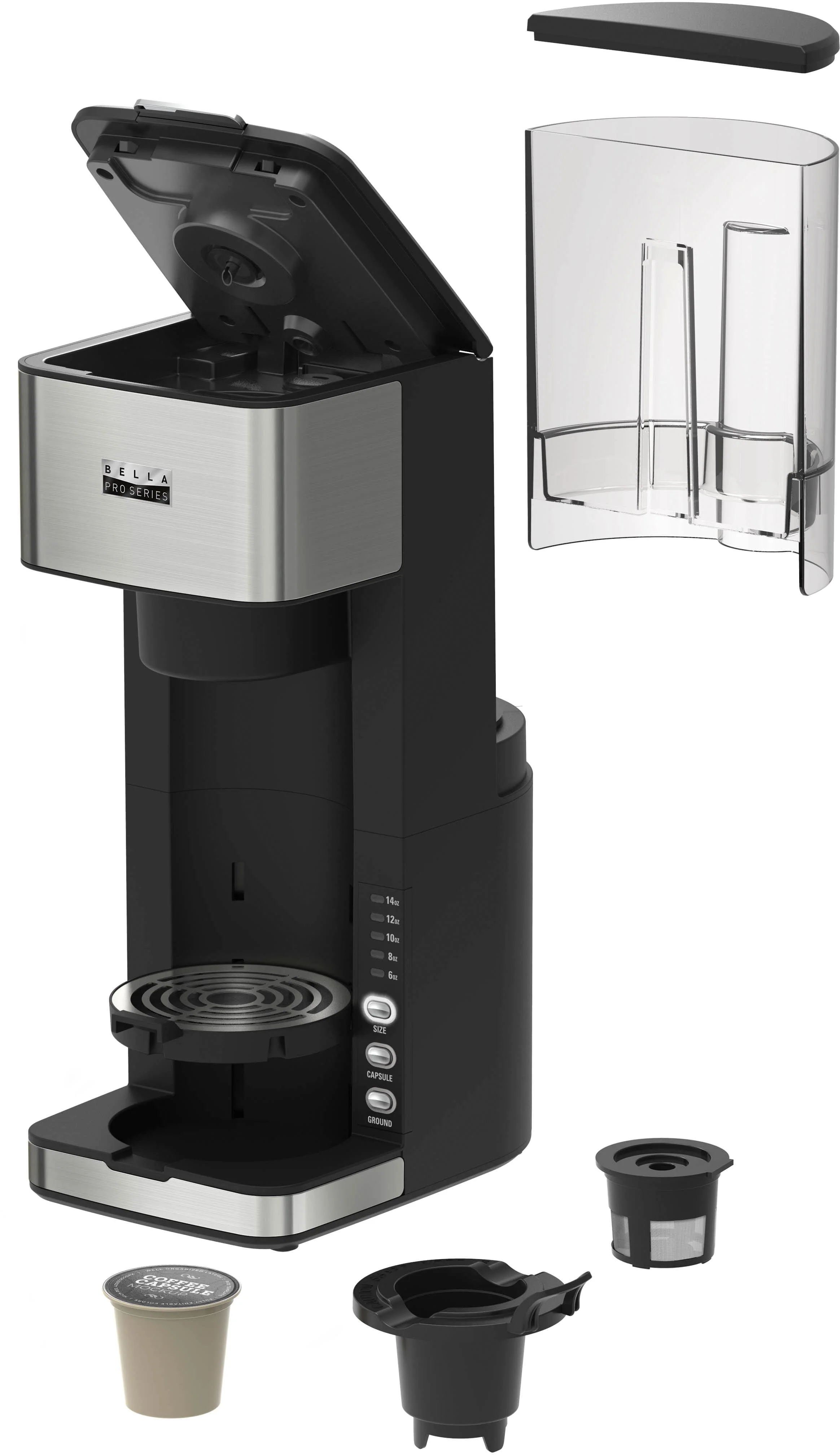 bella PRO - Dual Brew Single Serve Coffee Maker - Stainless Steel