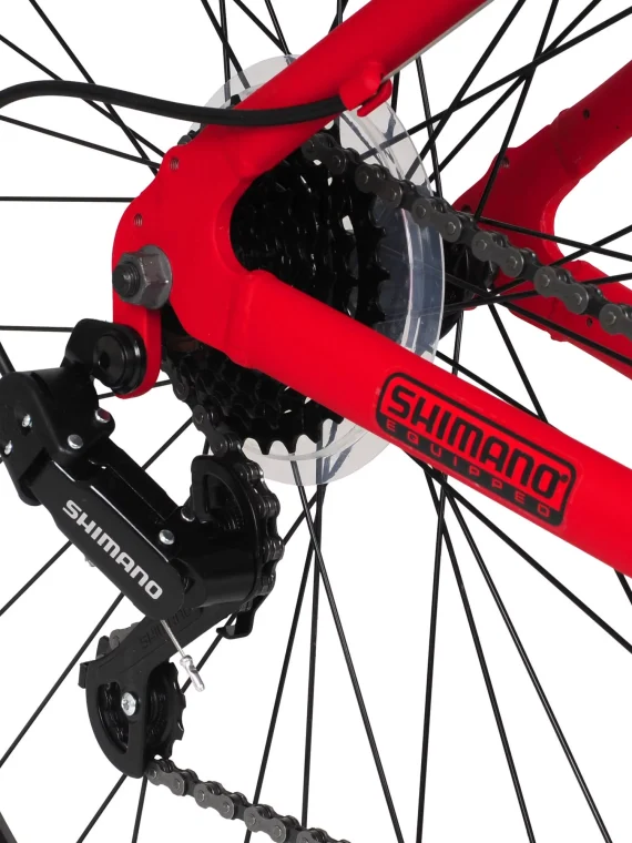 Hyper Bicycle 700c Men’s Spin Fit Hybrid Bike, Black and Red