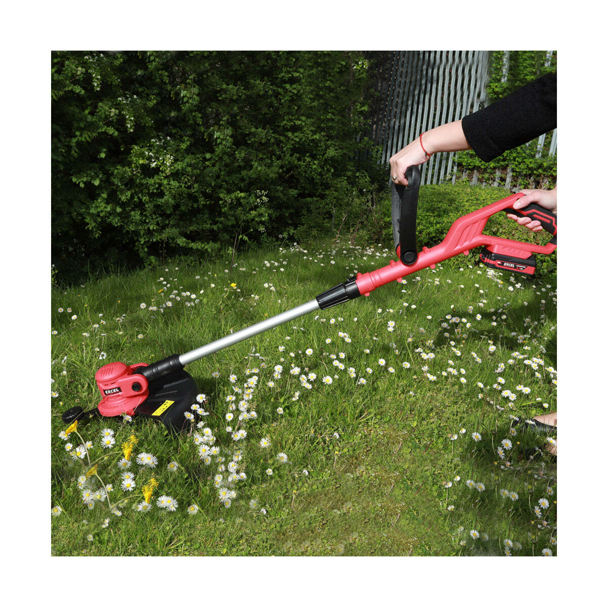 Excel 18V Garden Power Tool Set: Grass Trimmer, Hedge Trimmer & Lawn Mower with 3x 5.0Ah Batteries & Charger
