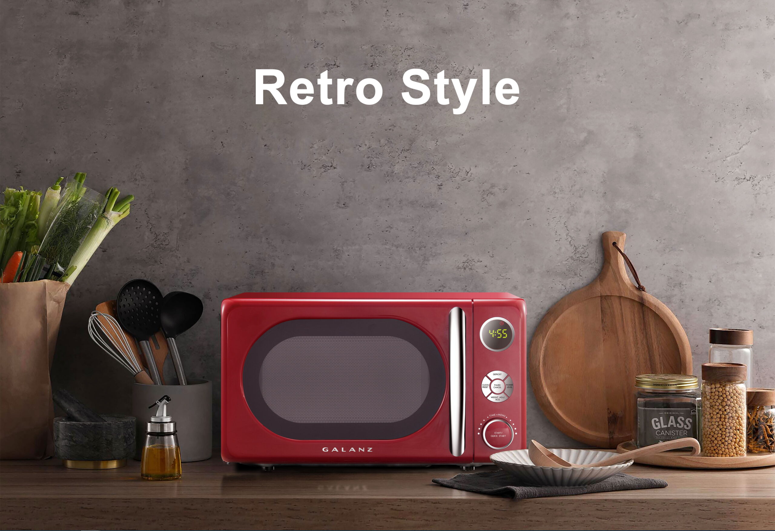 0.7 cu ft Retro Red Microwave Oven