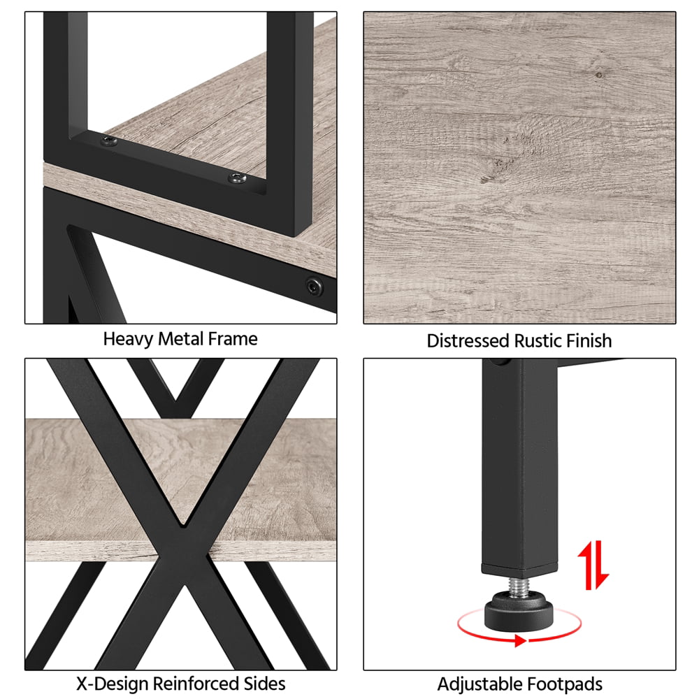 16 W x 35.5 D x 64.5 H 5-Shelf Freestanding Shelves, Gray
