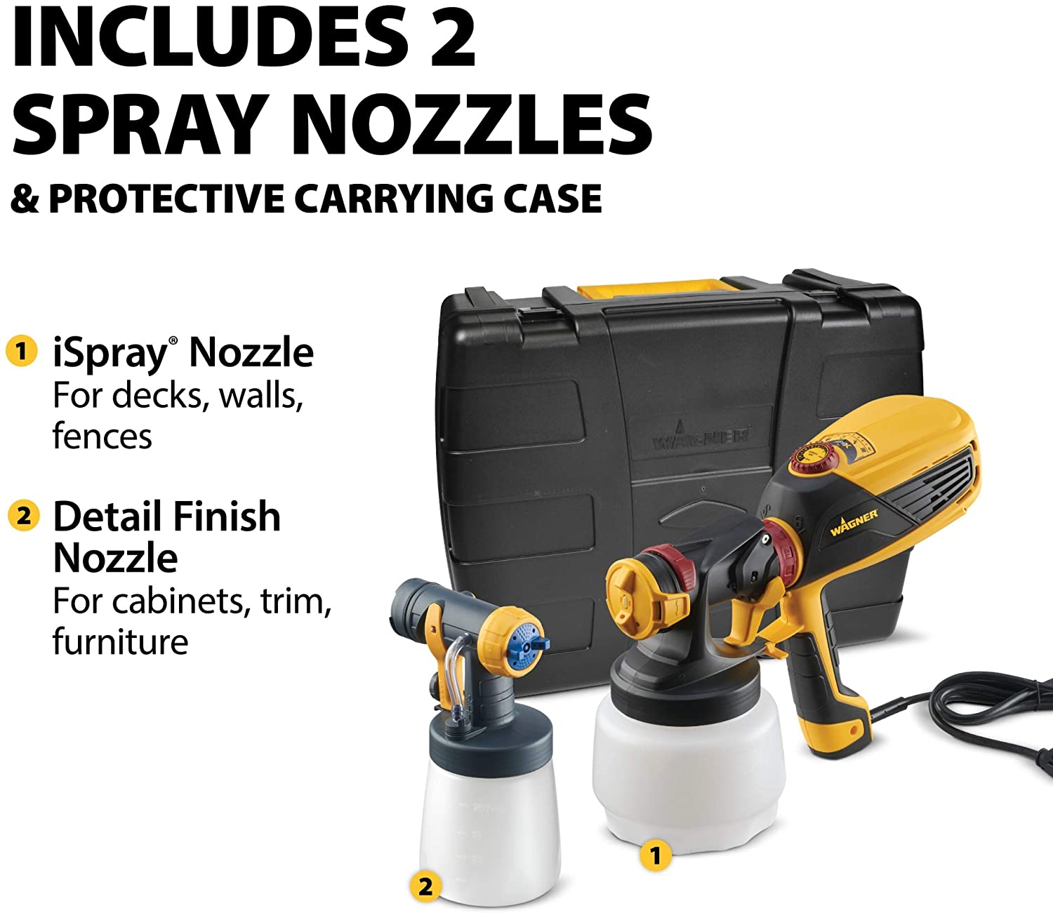 Wagner Spraytech FLEXiO 590 Handheld HVLP Paint Sprayer with Two Nozzles and Adjustable Flow