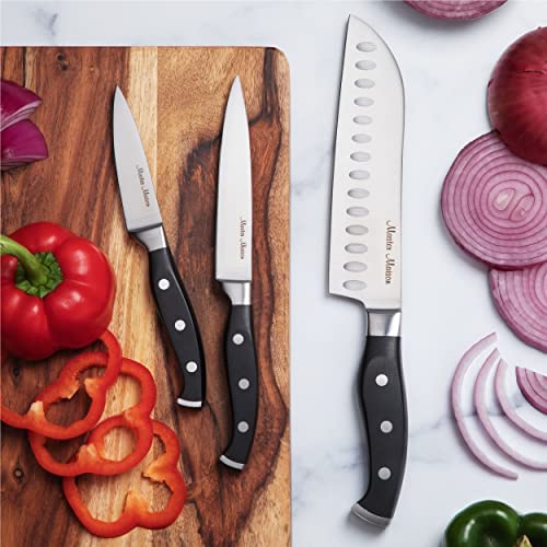 19-Piece Premium Kitchen Knife Set With Wooden Block | Master Maison German Stainless Steel Cutlery With Knife Sharpener & 8 Steak Knives