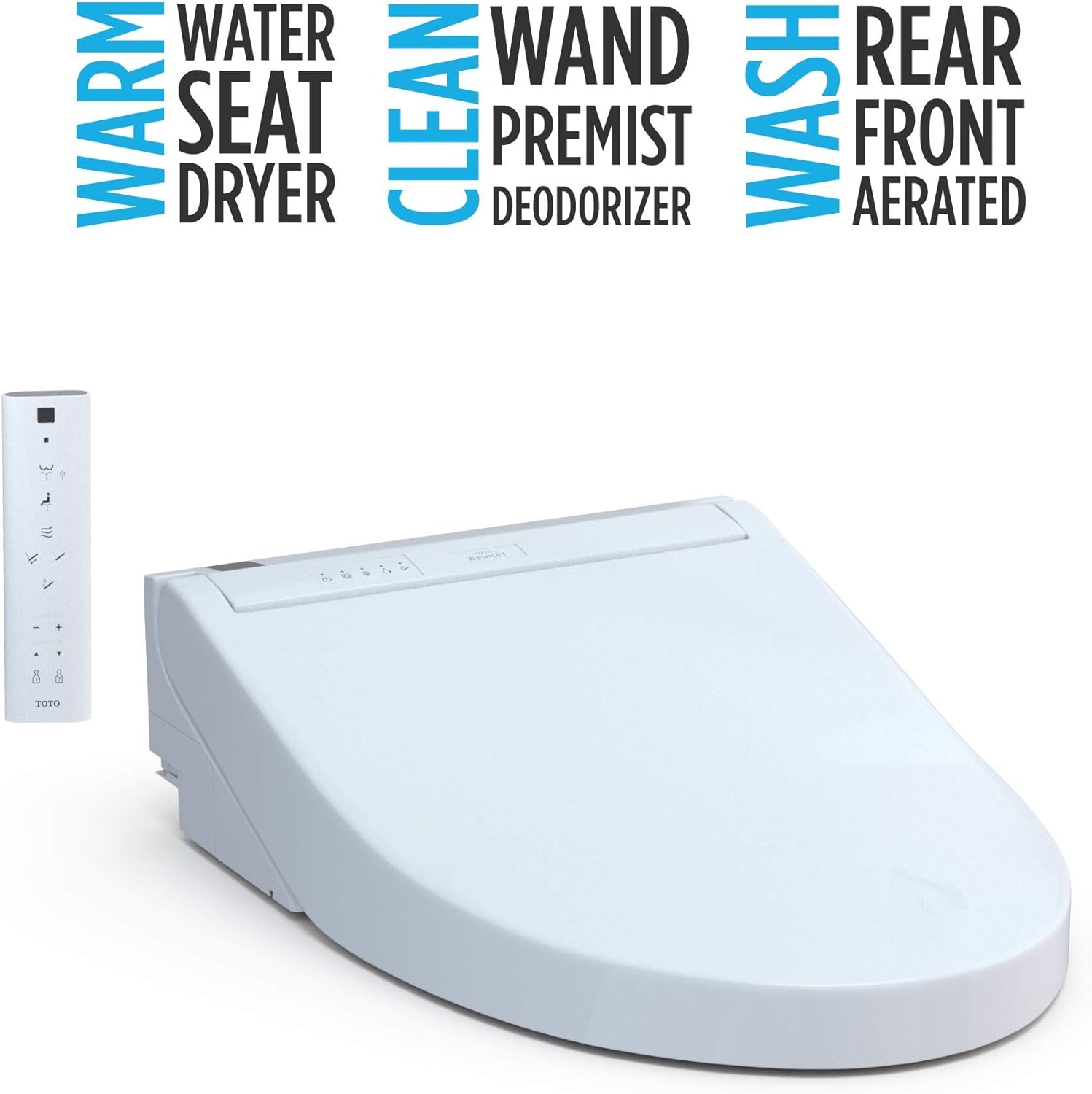 C5 Electronic Bidet Toilet Seat with and + Wand Cleaning, Elongated, Cotton White