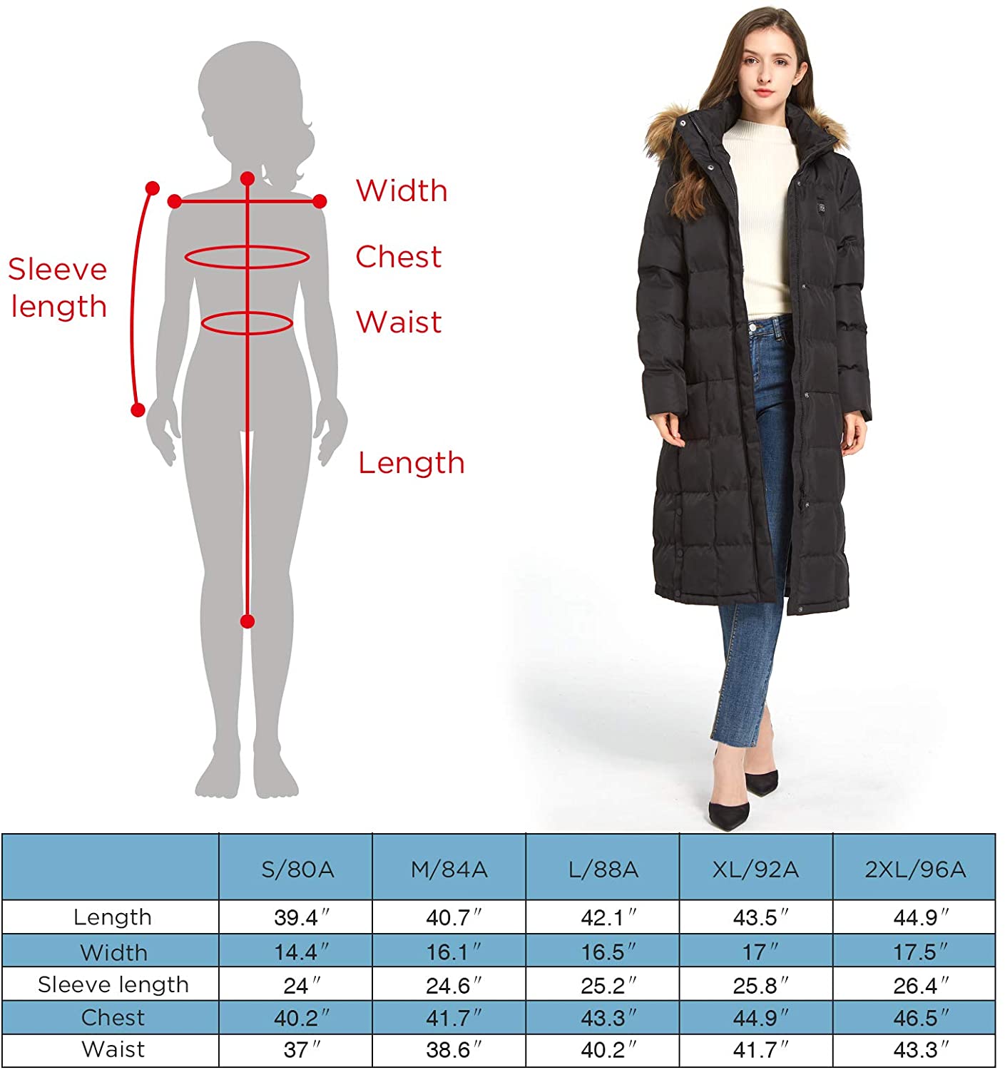 Women’s Waterproof Heated Puffer Coat with Battery & Detachable Hood – Lightweight, Durable, Machine Washable