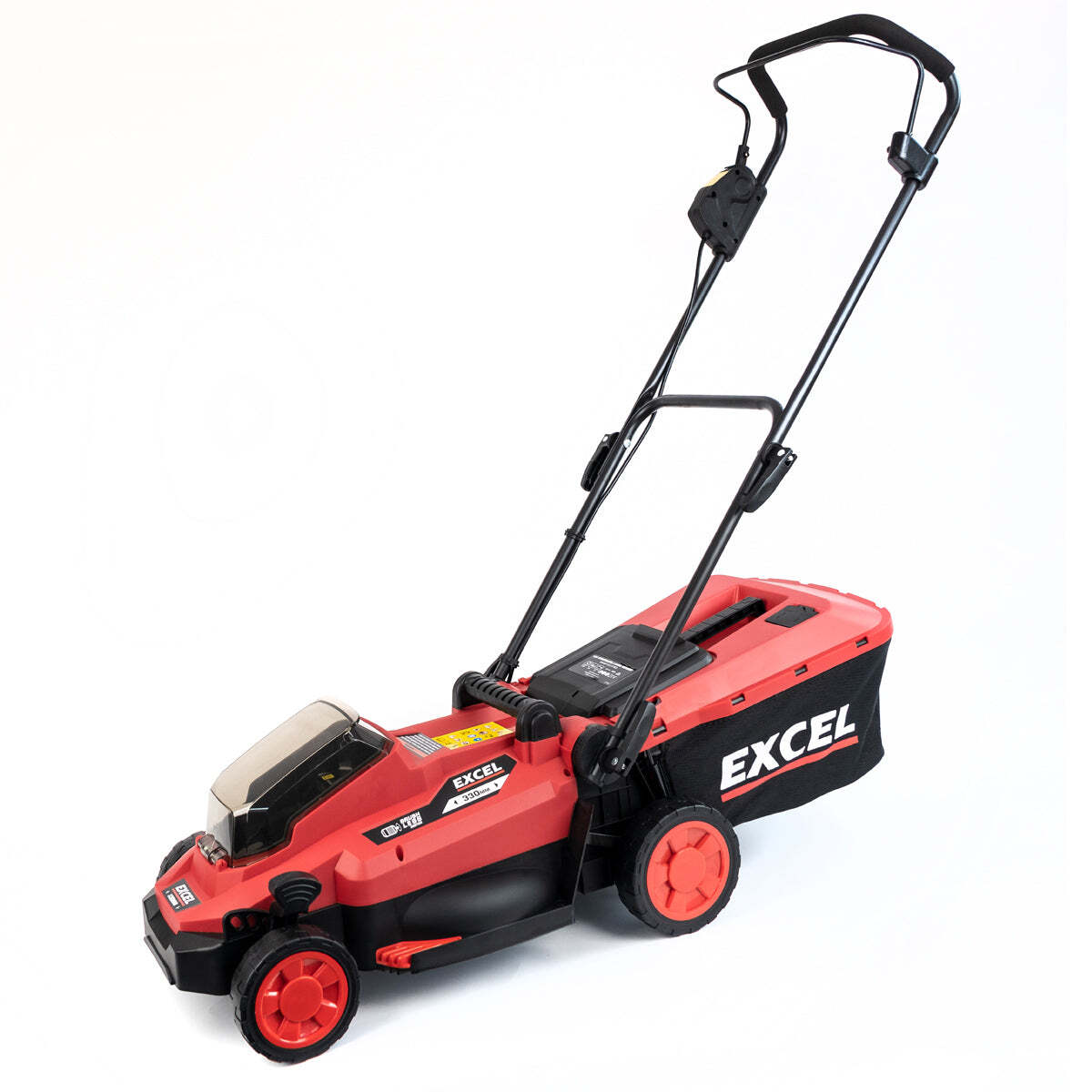 Excel 18V Garden Power Tool Set: Grass Trimmer, Hedge Trimmer & Lawn Mower with 3x 5.0Ah Batteries & Charger