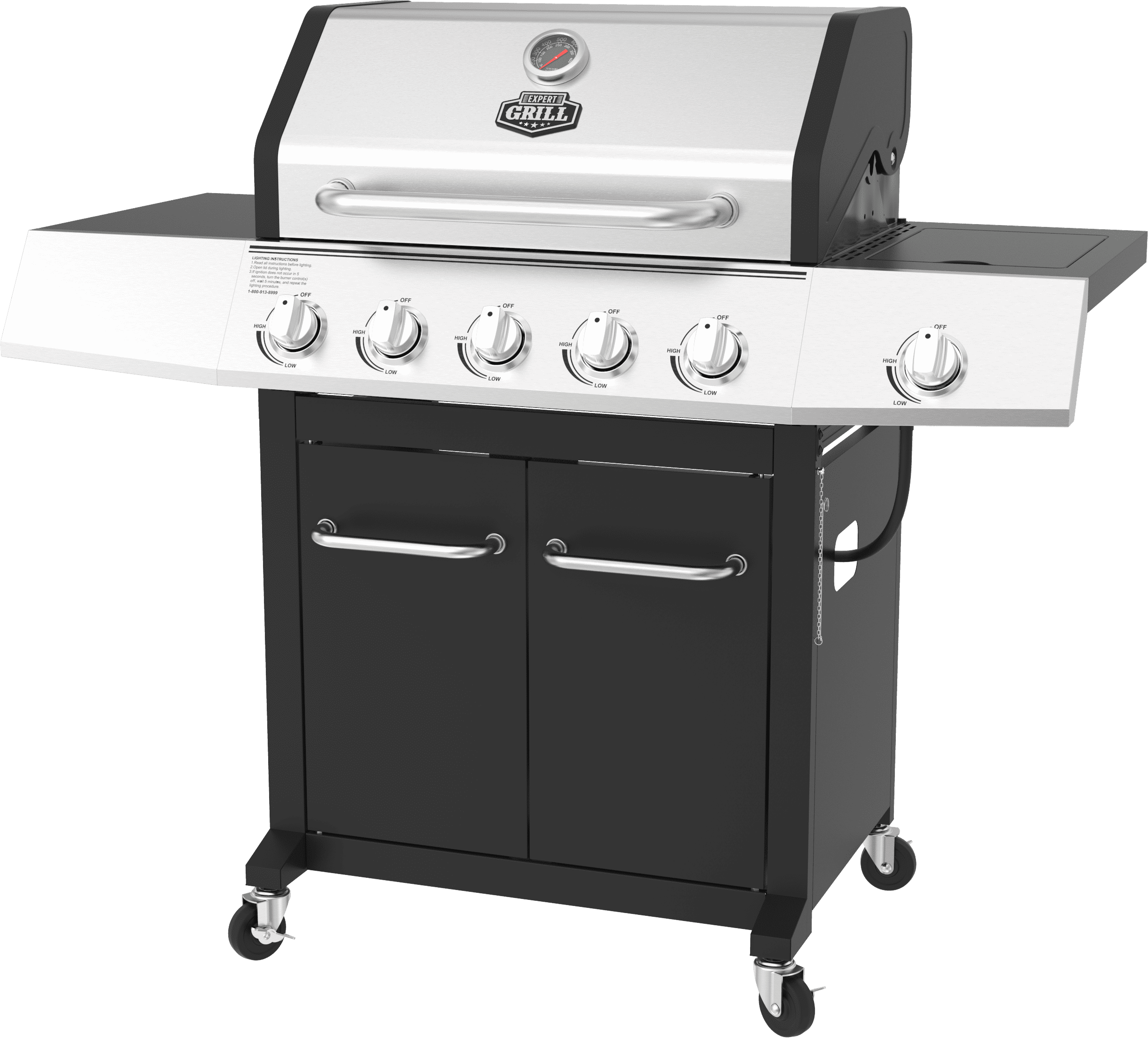 Expert Grill 5 Burner Propane Gas Grill with Side Burner